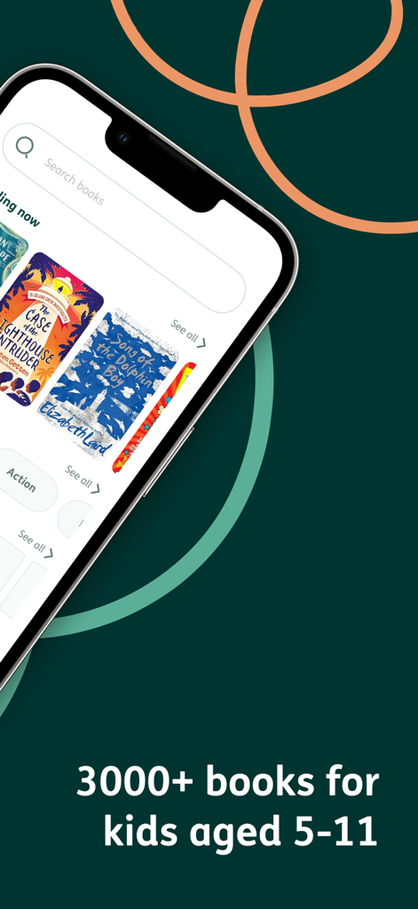 Little Reads: Reading App - Little Reads app showing a digital library with over 3000 books for kids aged 5 to 11