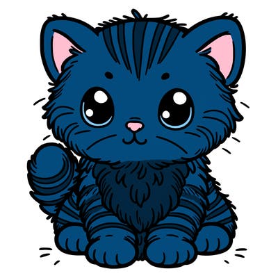 furry baby kitten with stripes