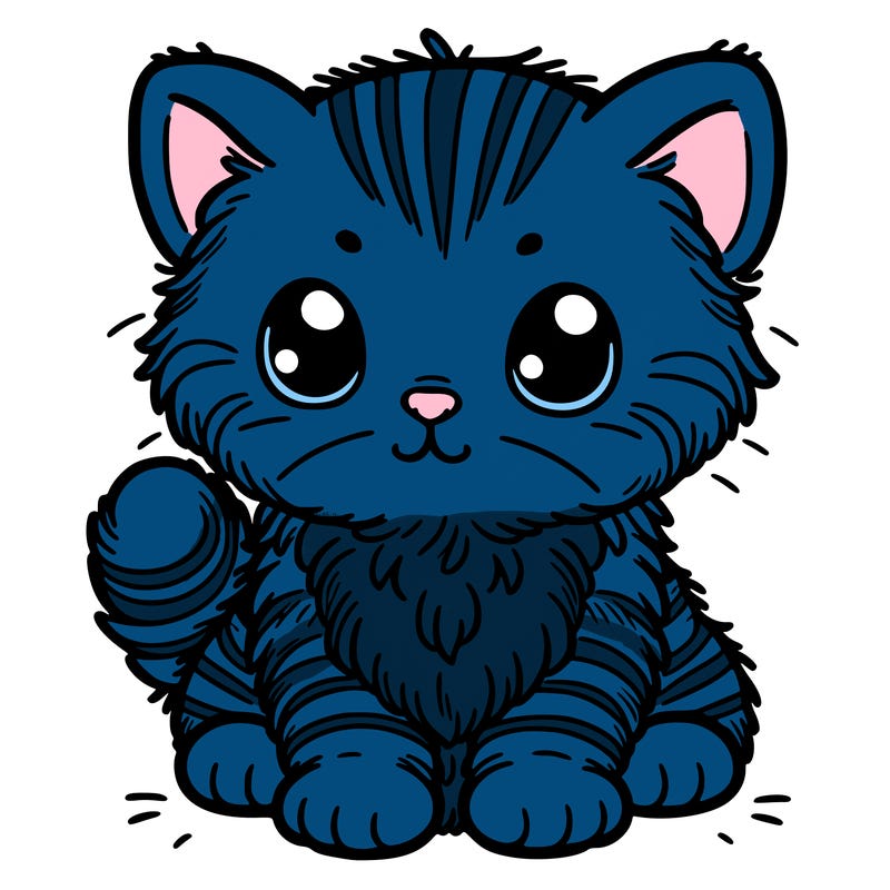 furry baby kitten with stripes