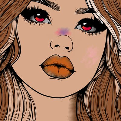 really realistic girl with lips