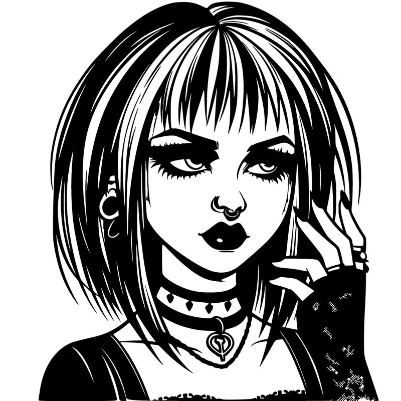goth girl realistic