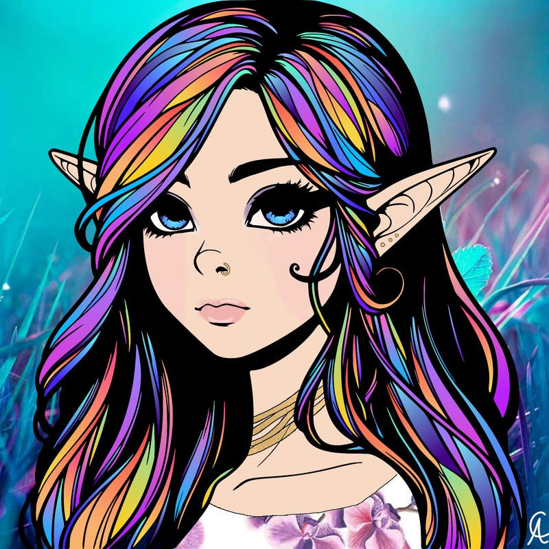 elf girl realistic dark fantasy