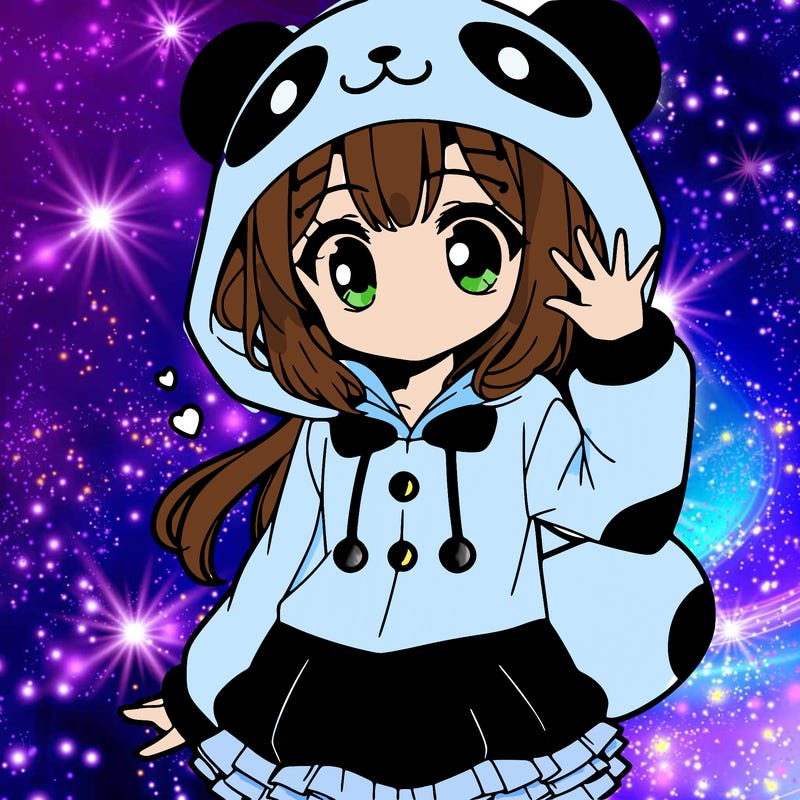 panda outfit on  anime girl