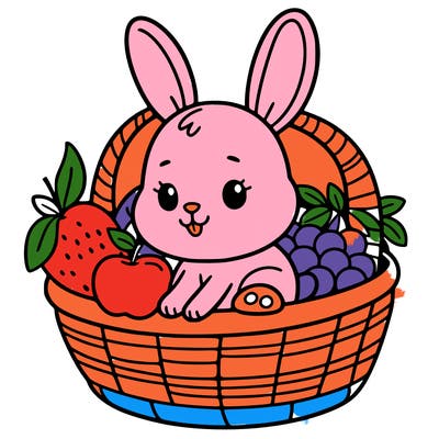 bunny in a fruit basket