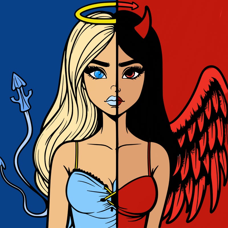 devil vs angel realistic girl