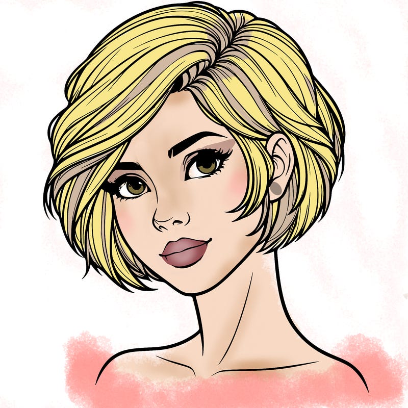 realistic woman with short styled hair