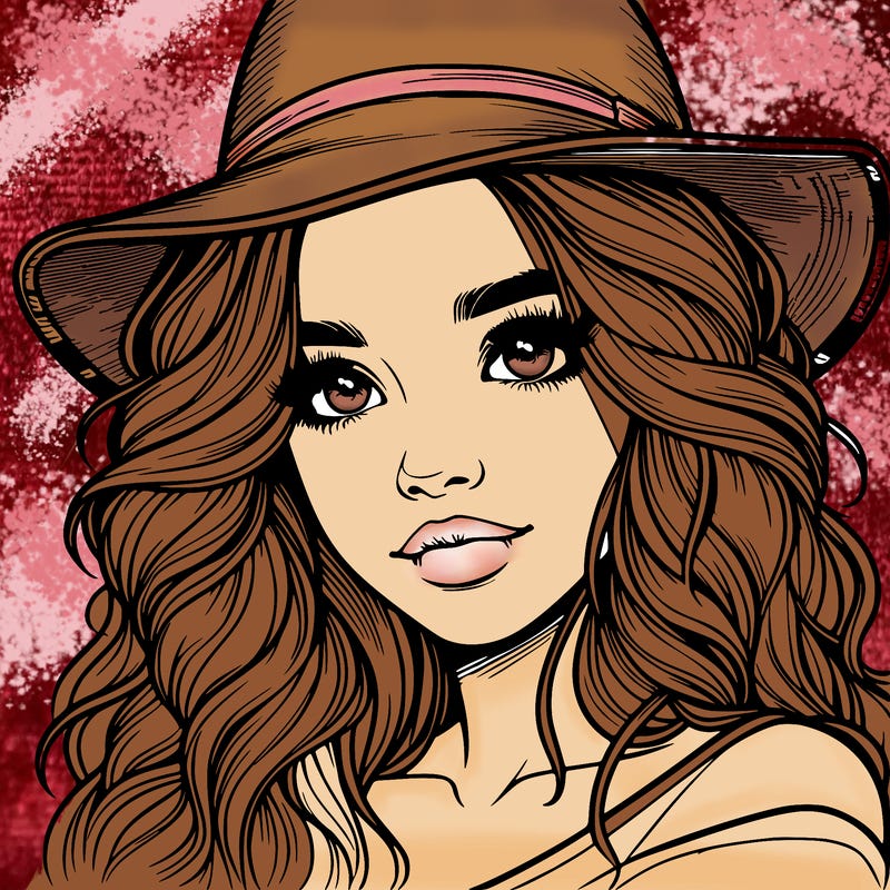 realistic girl with hat