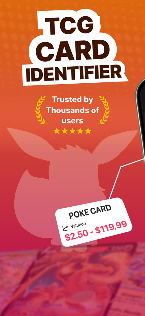 Card Value Scanner TCG Pocket - App screen displaying TCG card identifier and market value estimation.
