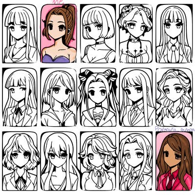 girls that look diffrent anime