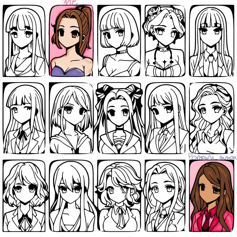 girls that look diffrent anime