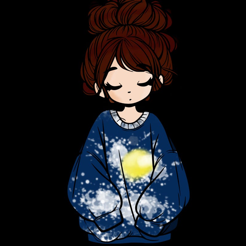 girl with baggy sweatshirt and messy bun