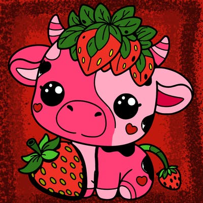 cute strawberry cow