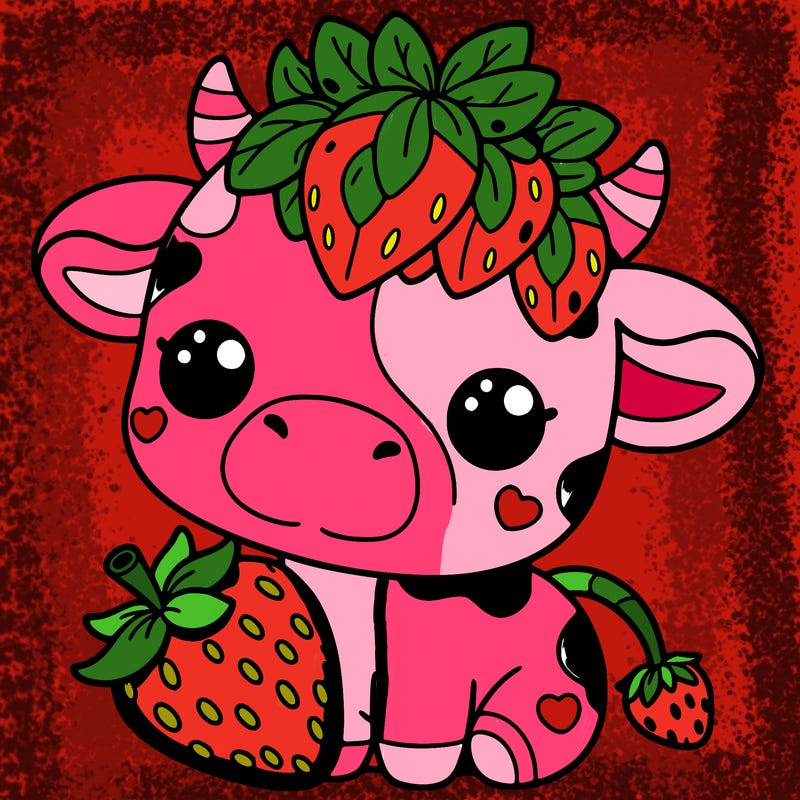 cute strawberry cow