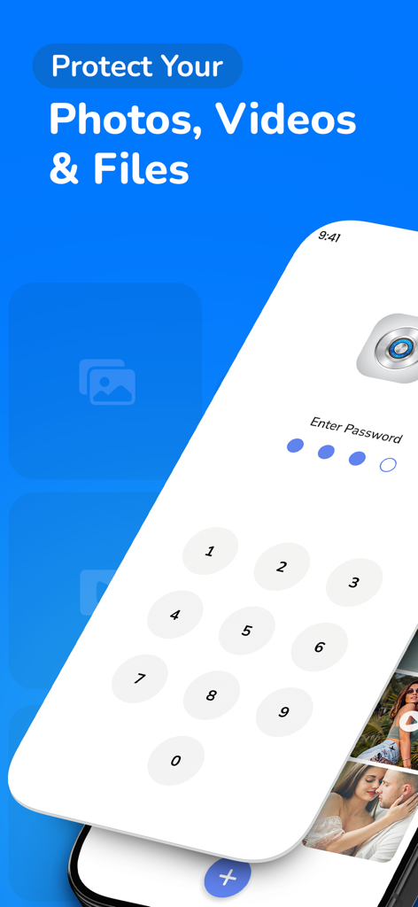 Locksy: Photo Vault & Lock - Locksy app secure lock screen with numeric keypad for private photo and video protection