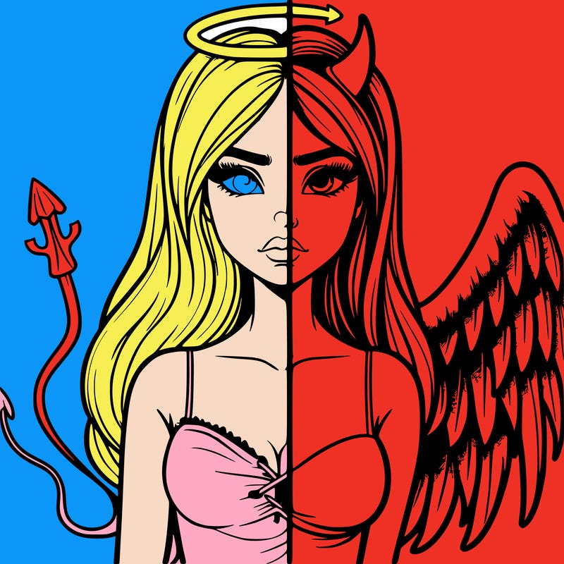 devil vs angel realistic girl