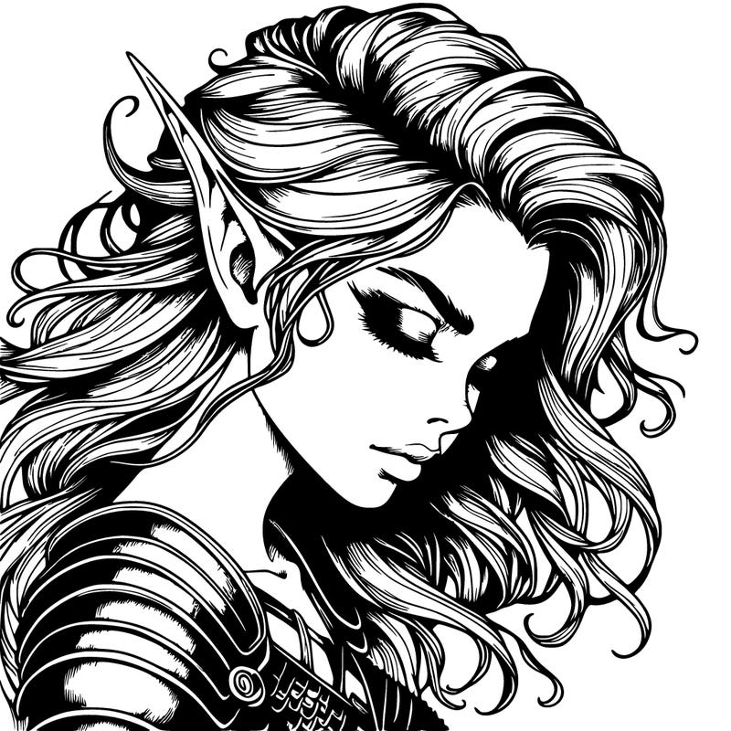 elf girl realistic dark fantasy