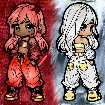 girl in crop top and baggy pants