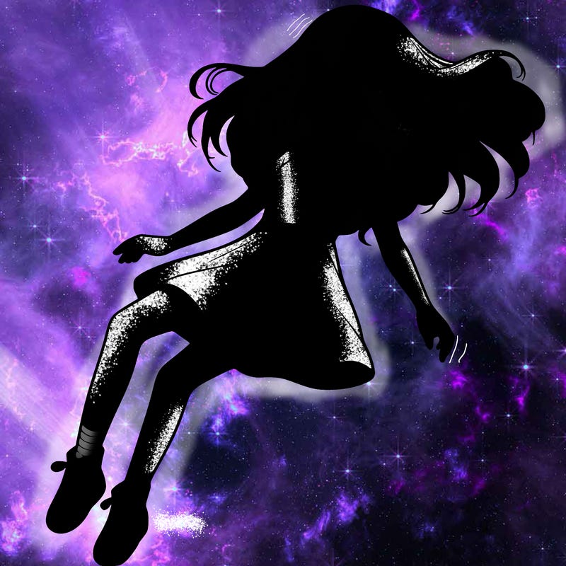 realistic girl floating