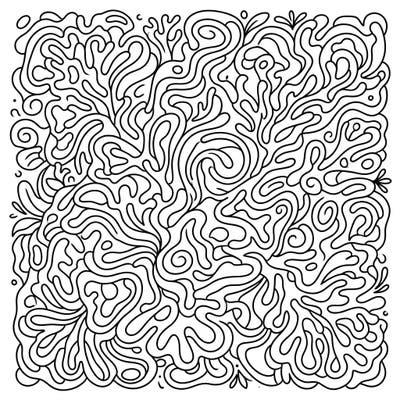 Dive into a captivating world of swirling lines and natural forms with this Abstract Organic Shapes coloring template. This intricate design offers endless possibilities for relaxation and creative expression.