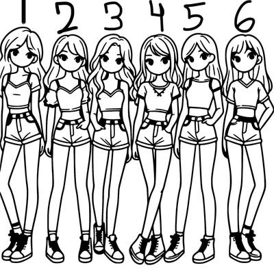 a group of girls wearing crop tops and shorts