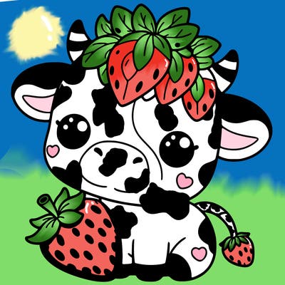 cute strawberry cow