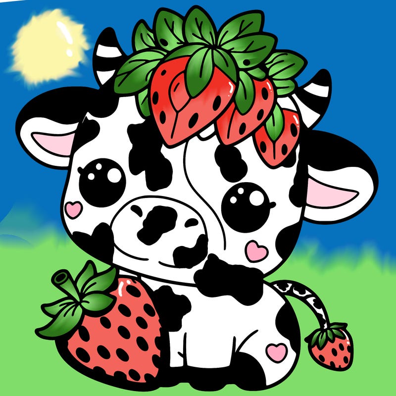 cute strawberry cow
