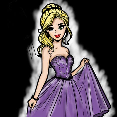1 realistic girl in prom dress