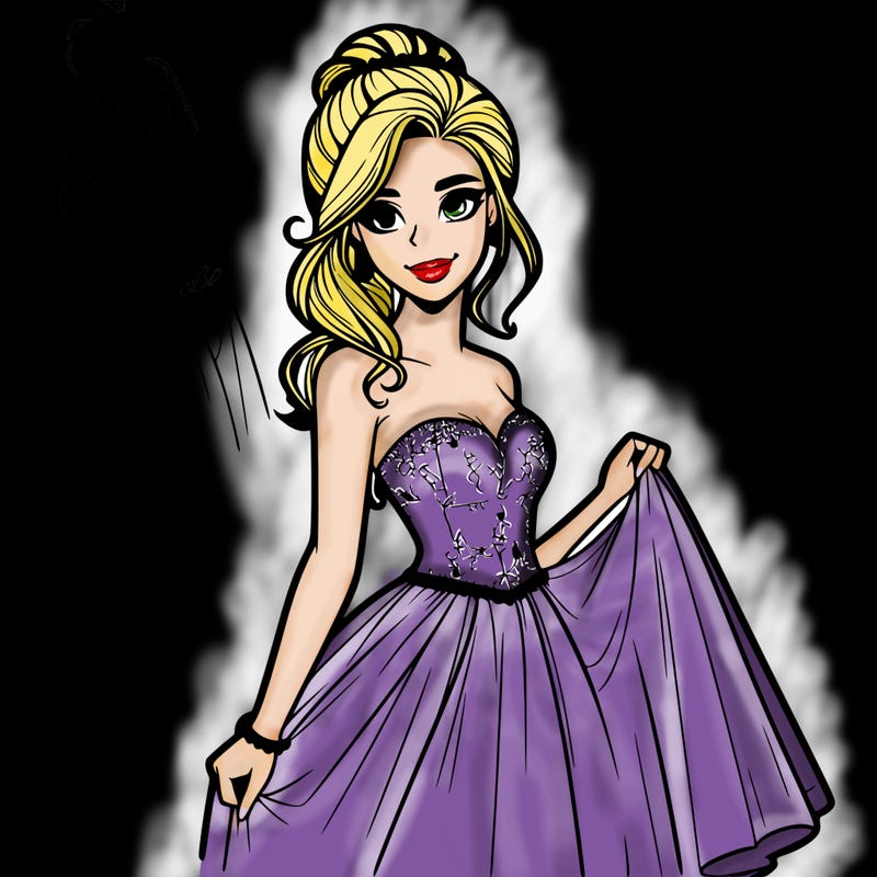 1 realistic girl in prom dress