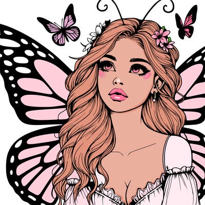butterfly fairy realistic girl