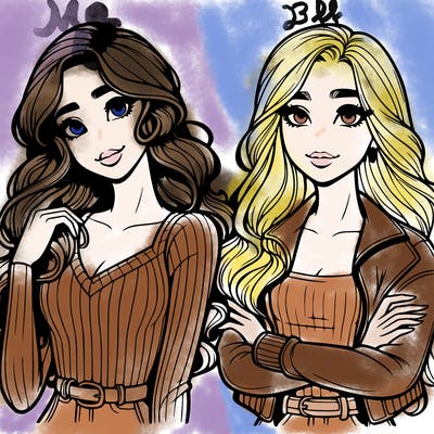 two realistic pretty best friends