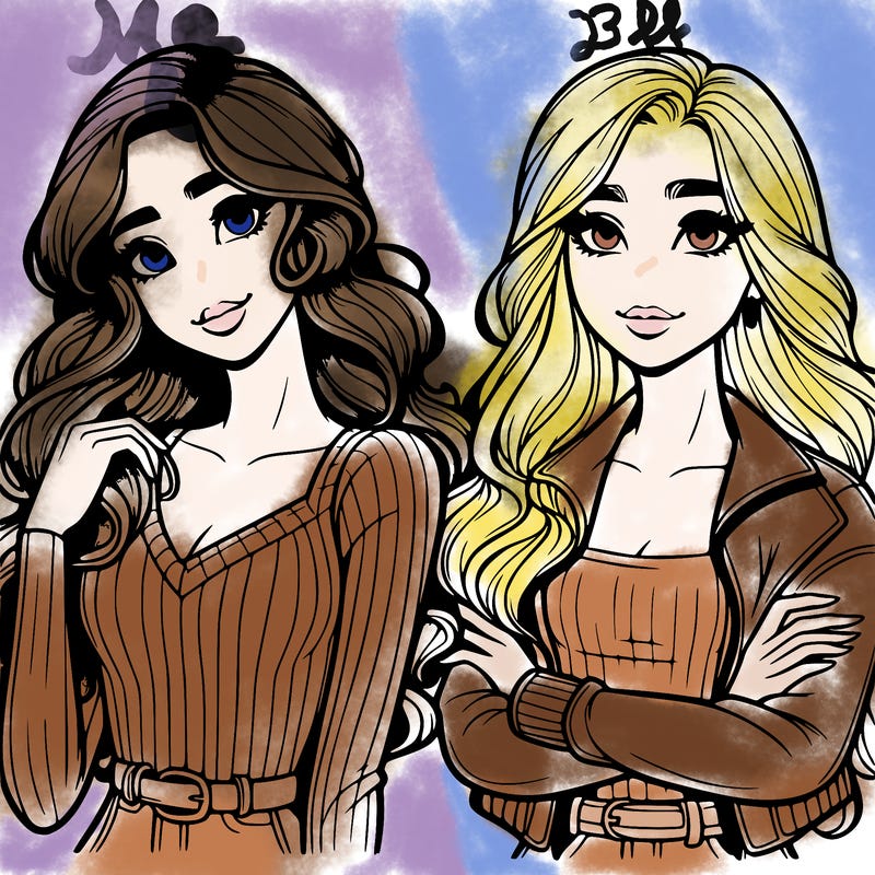 two realistic pretty best friends