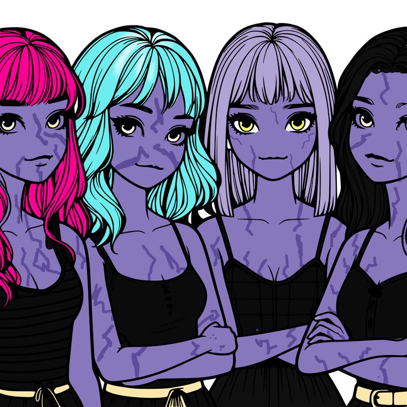 four realistic girls