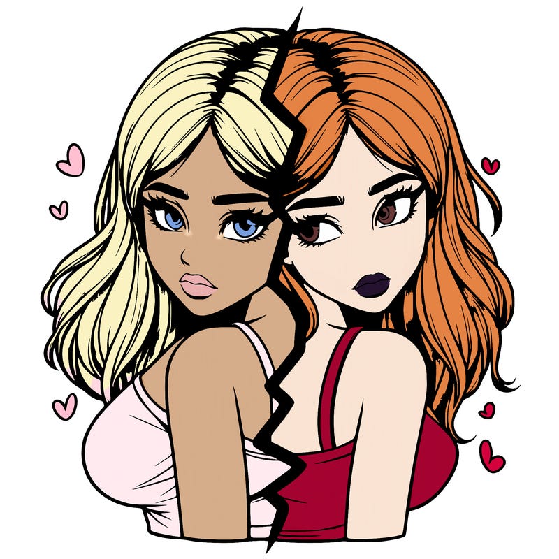 realistic girl split