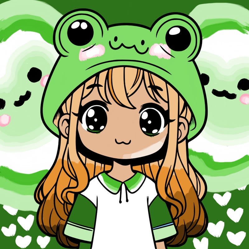 girl with frog hat