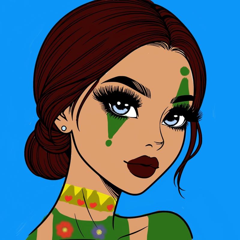 realistic girl with lashes