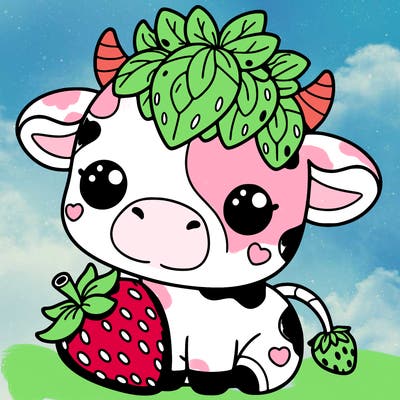 cute strawberry cow
