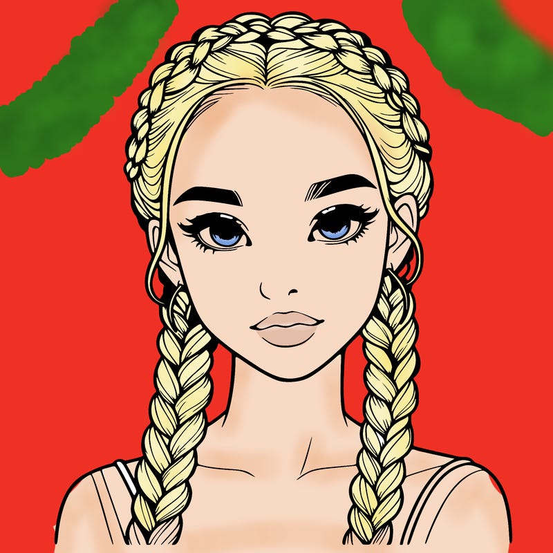 realistic girl with braids