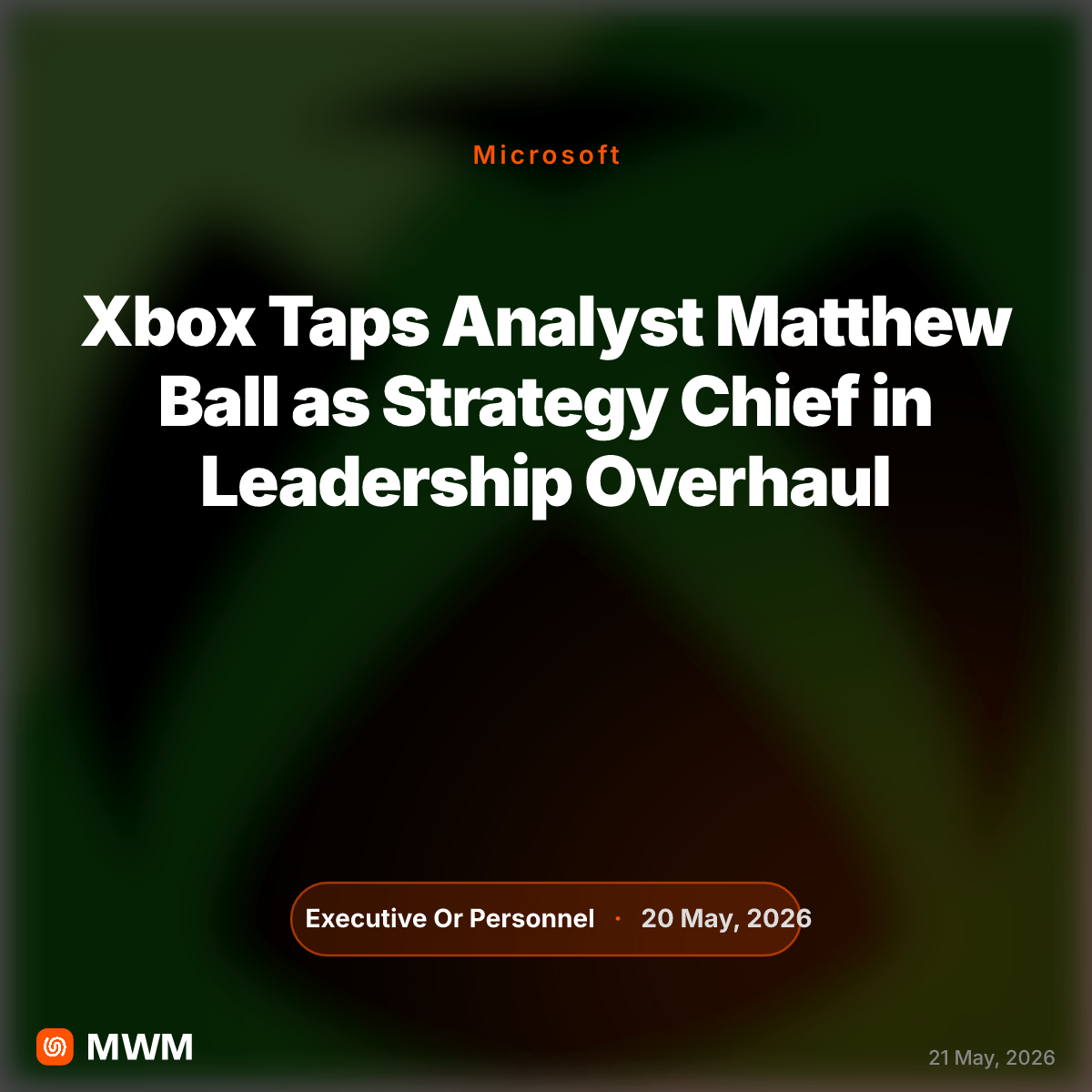 Xbox Taps Analyst Matthew Ball as Strategy Chief in Leadership Overhaul