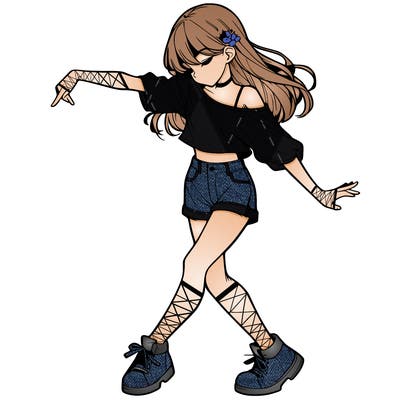 realistic girl danceing