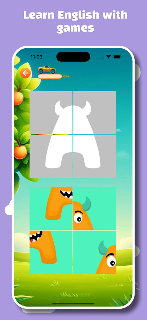 King English Kids - Educational puzzle game screen in the King English Kids app