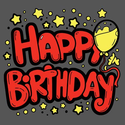 happy birthday in bubble letter