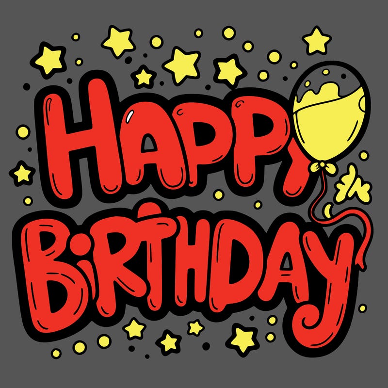 happy birthday in bubble letter