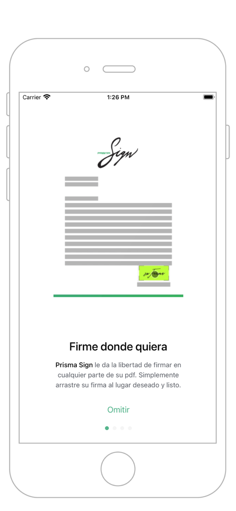 Prisma Sign - Prisma Sign mobile app screen showing digital document signing feature