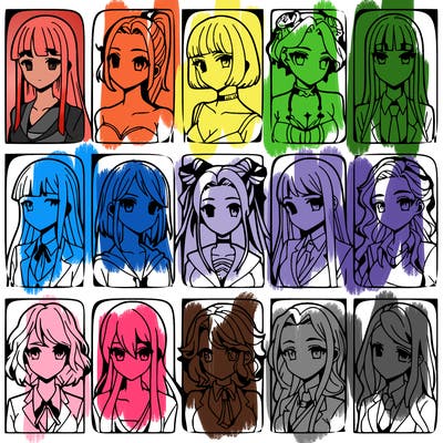 girls that look diffrent anime