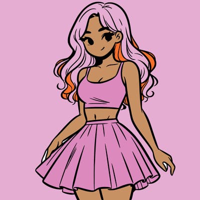 woman in a skirt and crop top