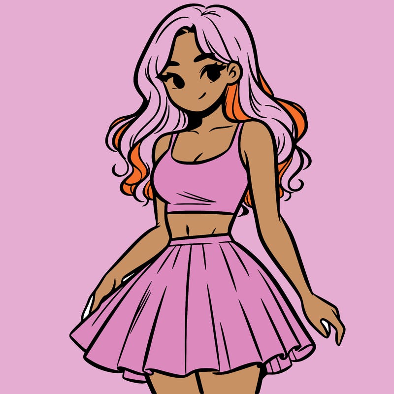 woman in a skirt and crop top