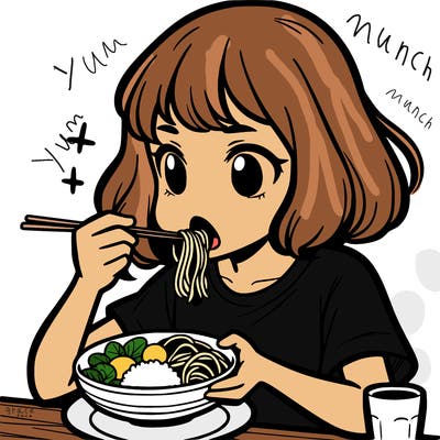 a girl eating food
