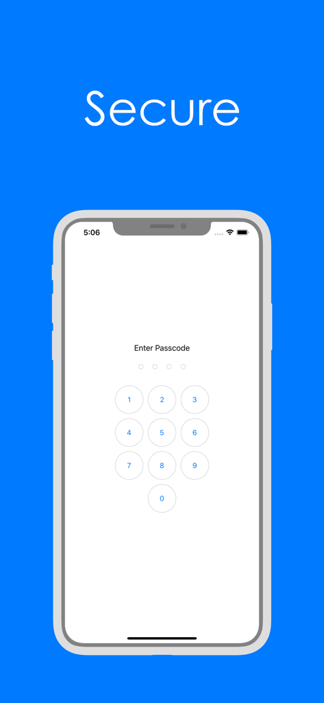 Pure Web Browser - Secure passcode entry screen in the Pure Web Browser app