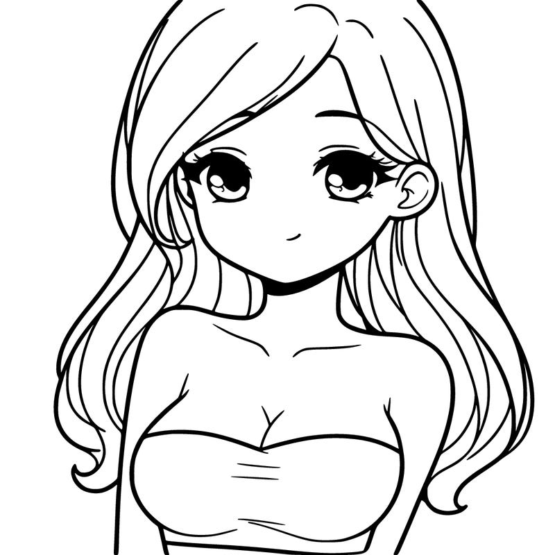 a pretty young girl in a tube top