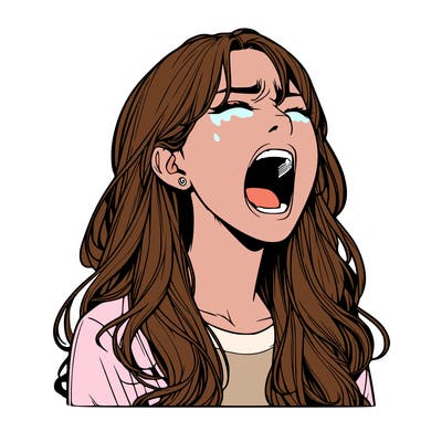 screaming realistic, girl